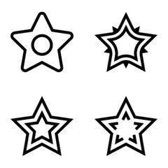 Stars Flat Icon Set Isolated On White Background