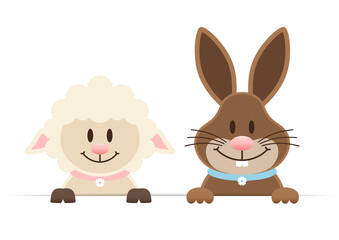 Schaf & Osterhase Banner Horizontal