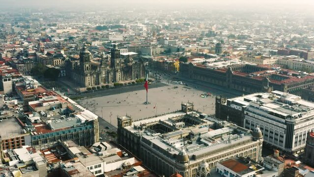 Aerial view of constitution square in Mexico city