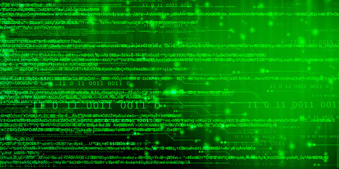 2d illustration Abstract futuristic electronic circuit technology background