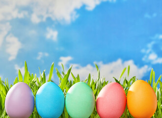 Multi-colored Easter eggs