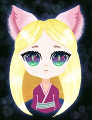 Illustration of female anime avatar