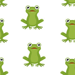 Frog pattern. Vector seamless texture.