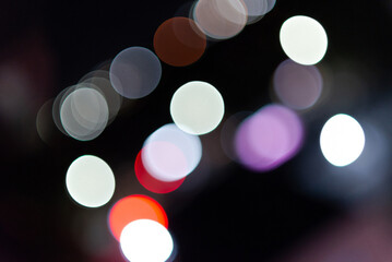 defocused city lights in the night