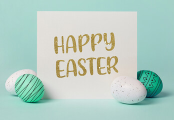 Blue eggs and Easter card