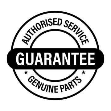 authorised service, genuine parts guarantee vector icon set