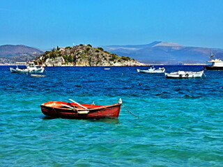 Fototapeta na wymiar Greece,Tolo-view of the island Koronisi near the town Tolo