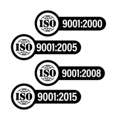 Fototapeta premium International Organization for Standardization vector icon set : ISO:9001-2000 symbol