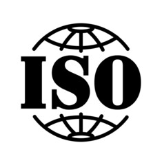 International Organization for Standardization logo. ISO vector icon