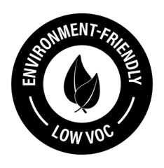 'environment friedndly, low voc' vector icon.  low volatile organic compounds abstract - obrazy, fototapety, plakaty