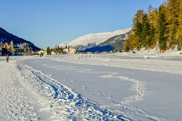 Sils, Silsersee, Langlauf, Langlaufloipe, Maloja, Malojawind, Piz Lagrev, Winter, Wintersport,...