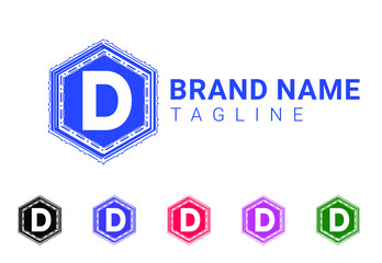 D letter new logo and icon design
