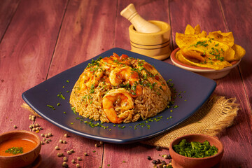rice with shrimp in Equator 