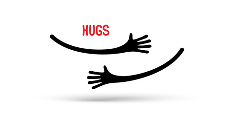 Hugs hands simple abstract illustration