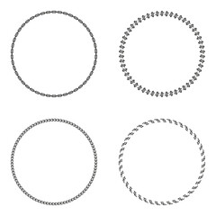Set of vector round frames