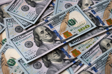 Many banknotes of the United States of America background
