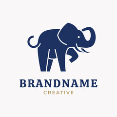 Minimalism elephant logo design template