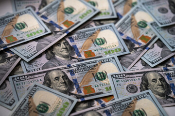 Many banknotes of the United States of America background