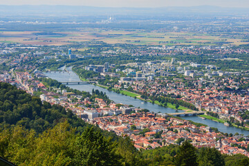 heidelberg - city in germany at the neckar from above
