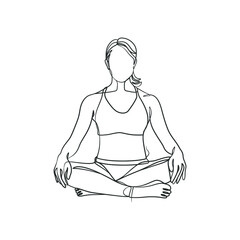 Yoga girl continuous line drawing minimalist design