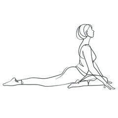 Yoga girl continuous line drawing minimalist design