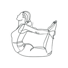 Yoga girl continuous line drawing minimalist design