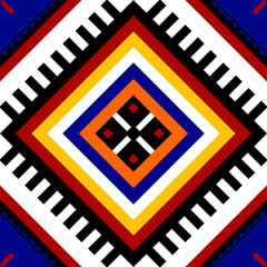 Colorful Scarf or Shawl Geometric ethnic oriental pattern traditional Design for background,carpet,wallpaper,clothing,wrapping,Batik,fabric, illustration embroidery style - 487612090