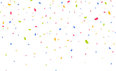 Confetti background. Party festive colorful fallen confetti pieces. Vector illustration