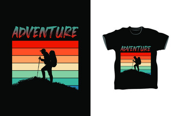 Adventure best typography t-shirt design premium vector