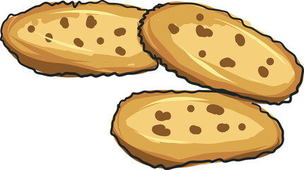 Chocolate chip cookies Isolated on a White Background