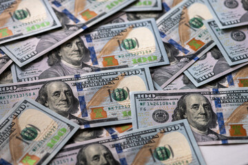 Many banknotes of the United States of America background