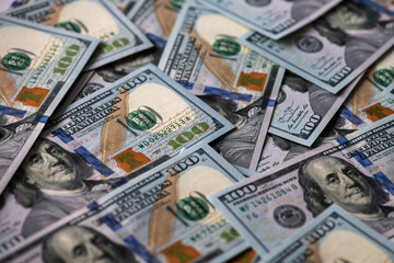 Many banknotes of the United States of America background