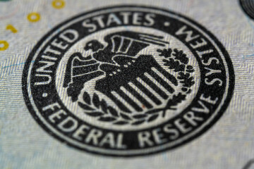 Macro photo details of dollar banknotes