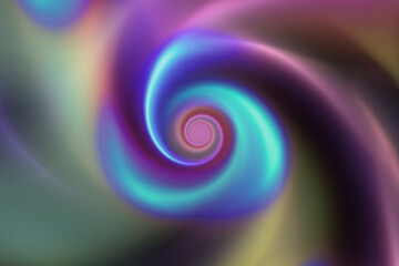 Abstract multicolored background with neon spiral.
