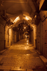 Fototapeta na wymiar night streets of the old city of Jerusalem