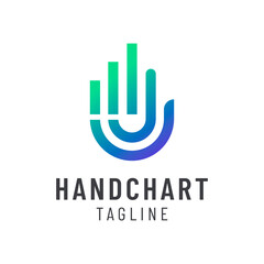 Modern hand chart logo design