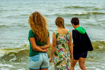 family on the beach