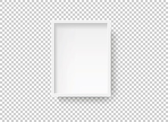 White blank picture frame, realistic vertical picture frame. Empty white picture frame mockup template isolated. Vector illustration