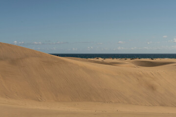 Vista de las dunas de Maspalomas en la isla de Gran Canaria, España