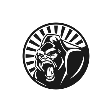 gorilla logo design vector 