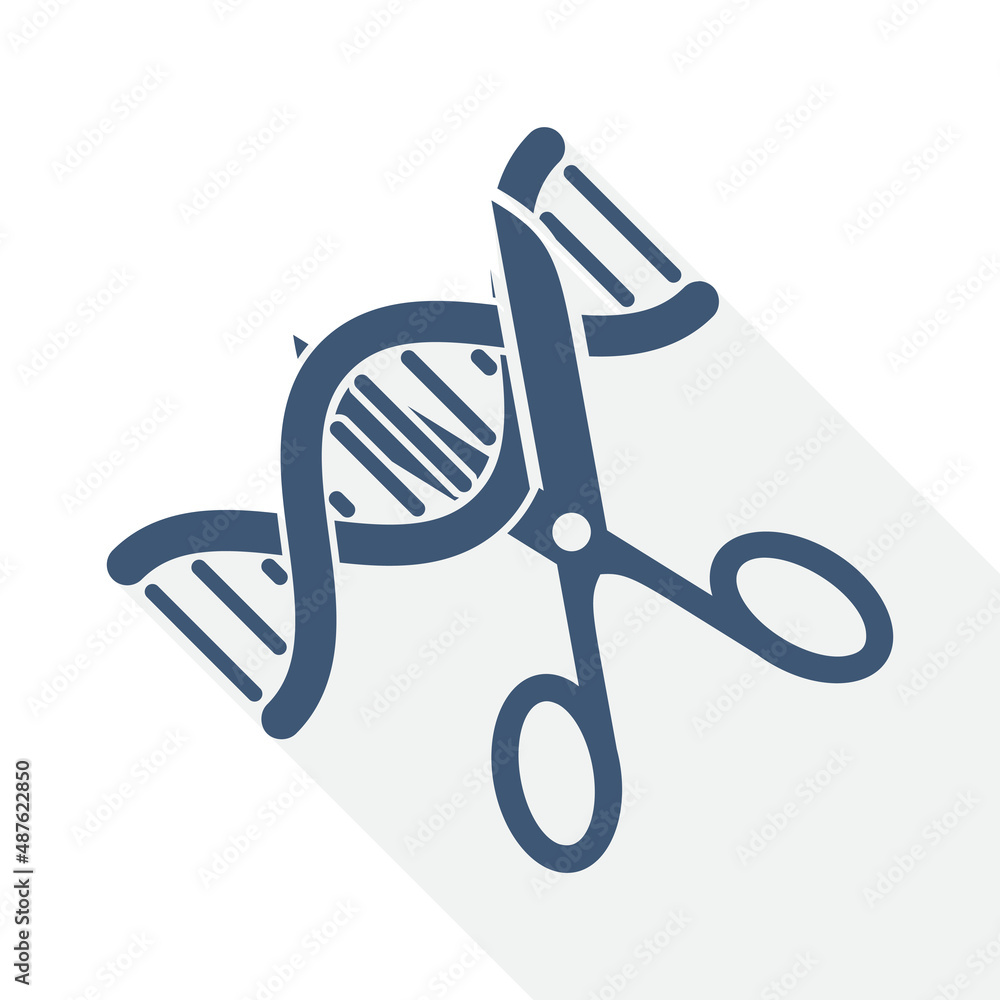 Poster simple editable dna modification vector icon, flat design biotechnology concept illustration easy to