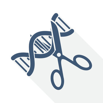 Simple editable dna modification vector icon, flat design biotechnology concept illustration easy to edit