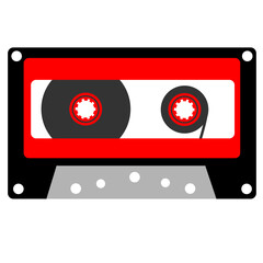 Audio cassette with magnetic tape.