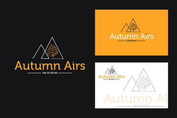 Minimal Triangular logotype design with leaf