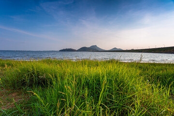 Fototapeta na wymiar Beautiful lakes and mountains,Pang ung , reflection of pine tree in a lake