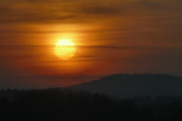 sunset over the mountains