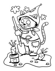 Line art coloring page on white backdrop. Zoo collection. Children education. Hand drawing animal. Animal print. Creative design.