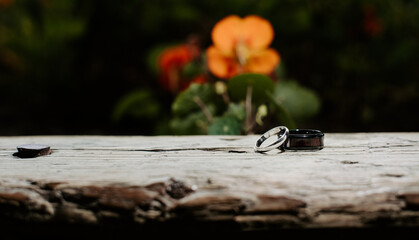 Wedding Ring & A Flower Background