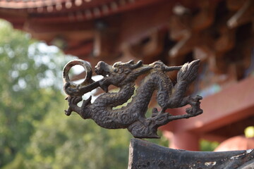 Chinese Dragon Carving at White Horse Temple, Luoyang, China. Birthplace of Chinese Buddhism.