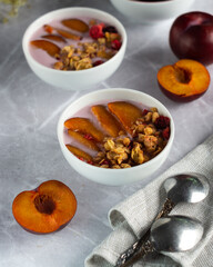 breakfast with fruit juice and tea